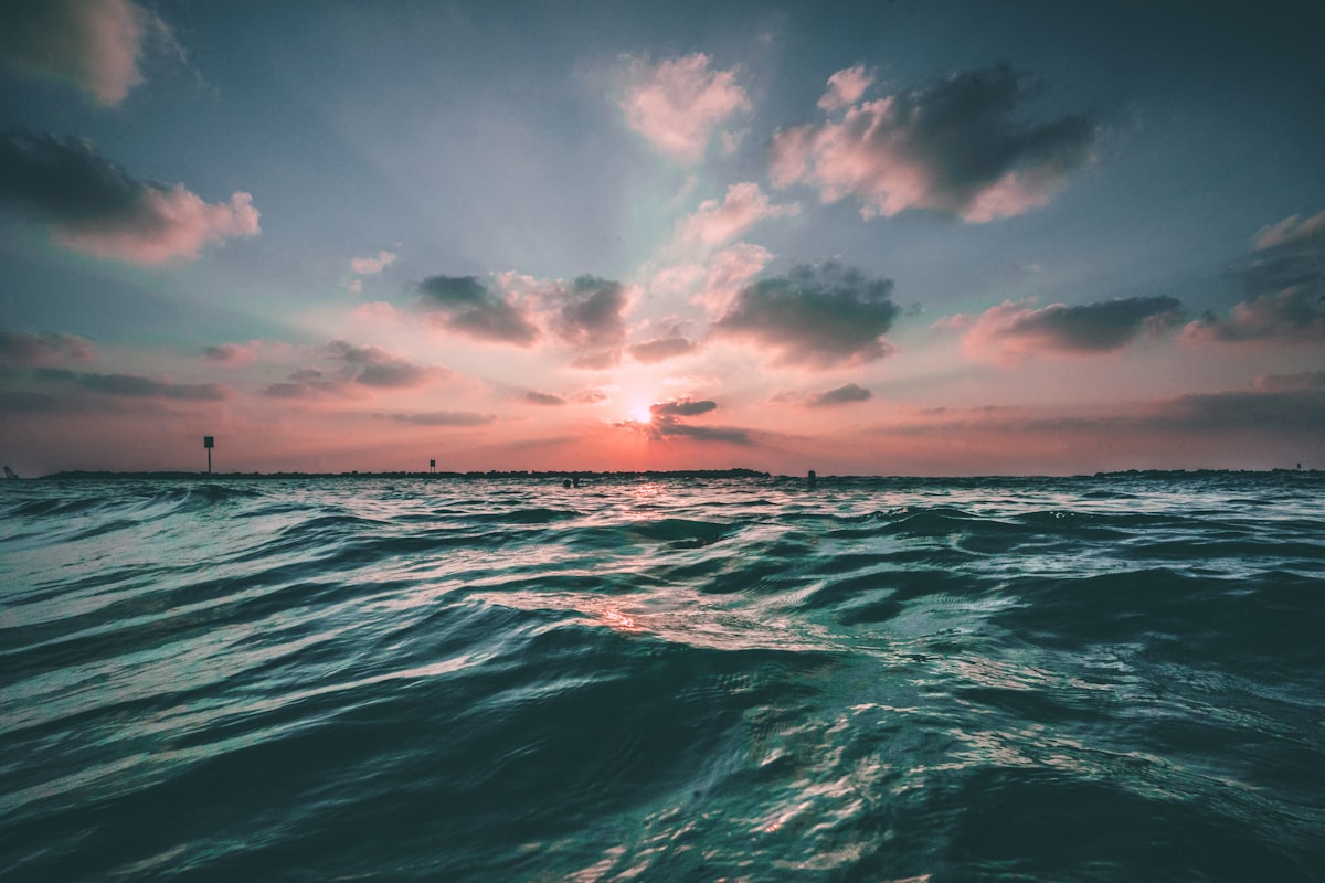 Coastal waters at dusk